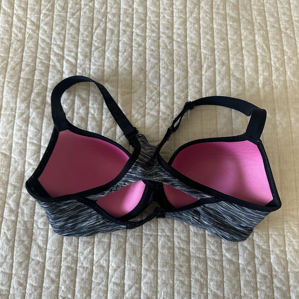 Gray PINK by Victoria Secret Sports Bra size s-DD - Picture 2 of 5
